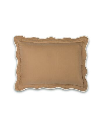 Housse de coussin décorative en Cupro Linen Scallop